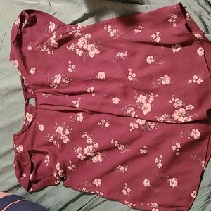 Paperwork Tulip Sleeve Floral Top